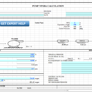 NPSH Calculation Spreadsheet